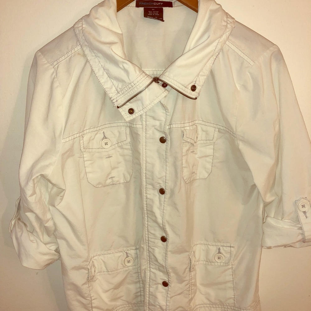 White lightweight utility jacket